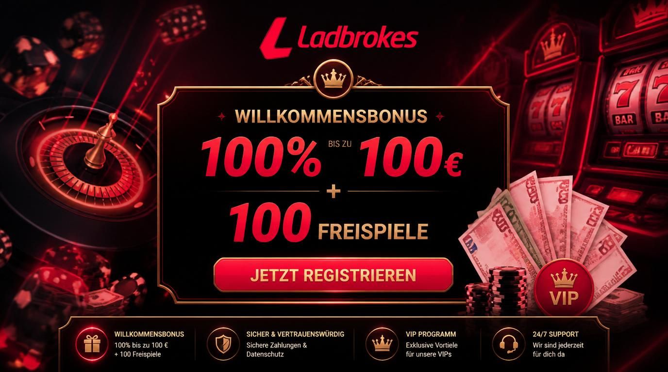 Ein stilvoller Willkommensbildschirm mit Bonus + Freispielen.